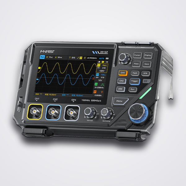 2D15P Portable Oscilloscope 100MHz 2 Channel, 500MS/s, with 4.5 Digit Multimeter & Signal Generator
