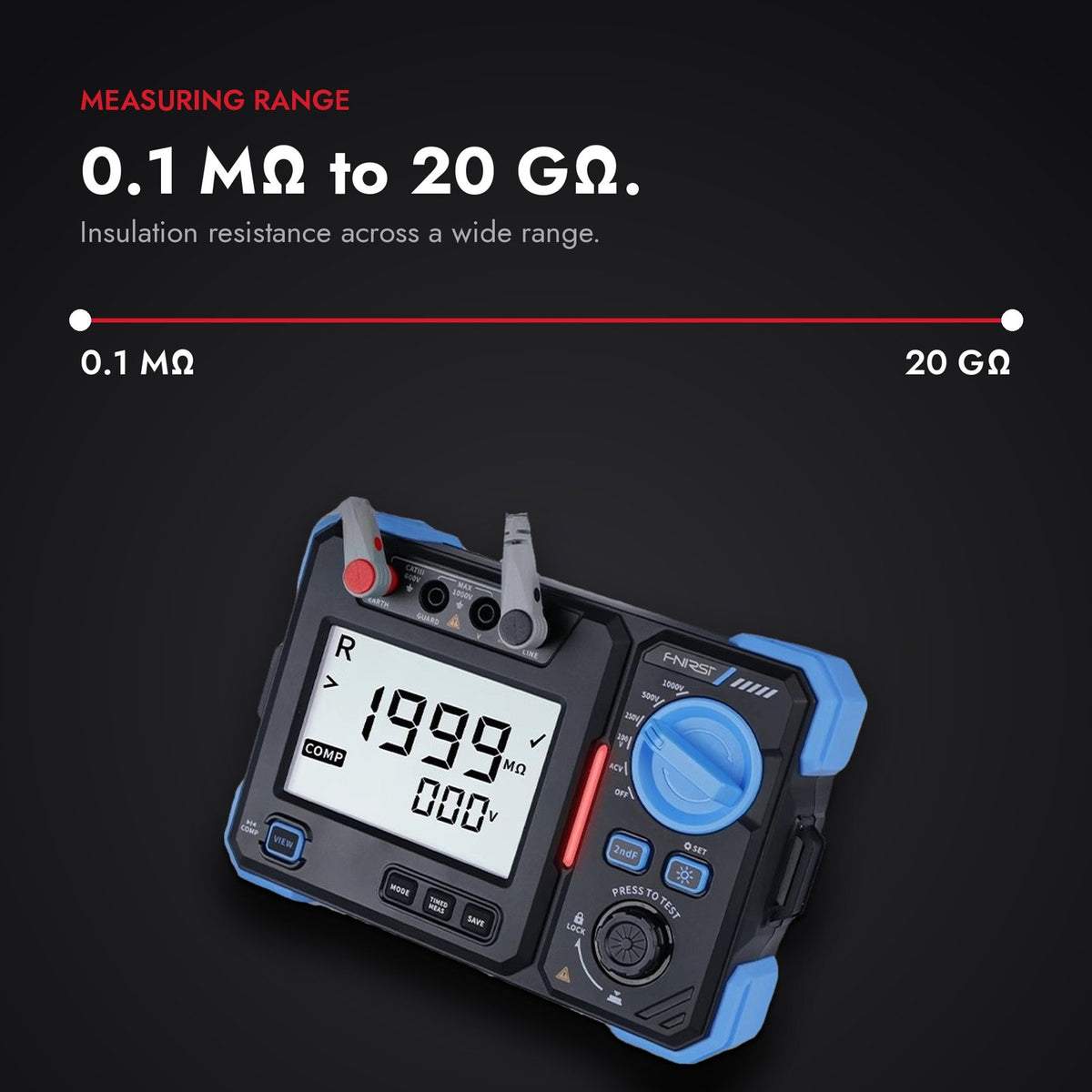 Measuring range 0.1MΩ to 20GΩ