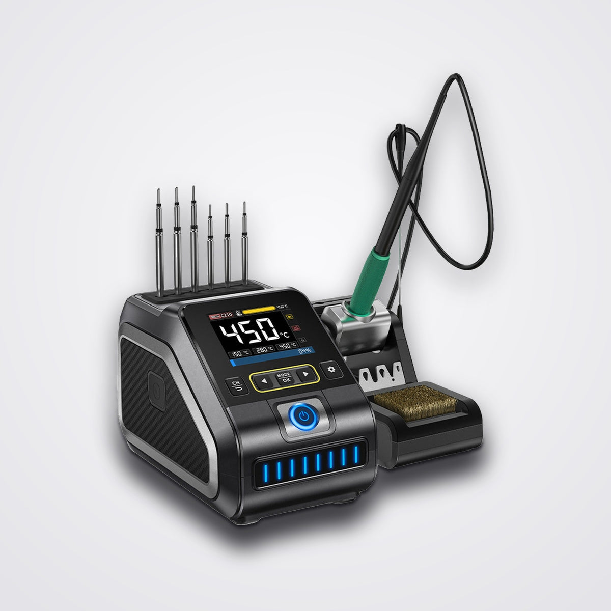 FNIRSI DWS-200 soldering station with F210 handle and K tip, 2.8 in screen