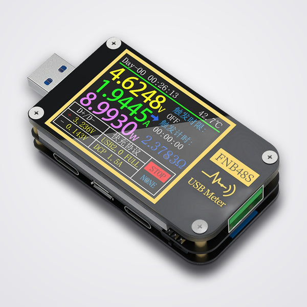 FNIRSI FNB48S USB-C power meter with 1.77 inch screen