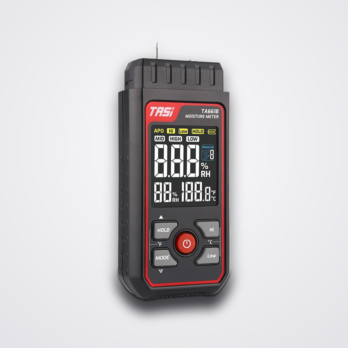 TASI TA661B Pin Wood Moisture Meter for Firewood & Logs, 0-54.8%, 7 Materials, Damp Meter