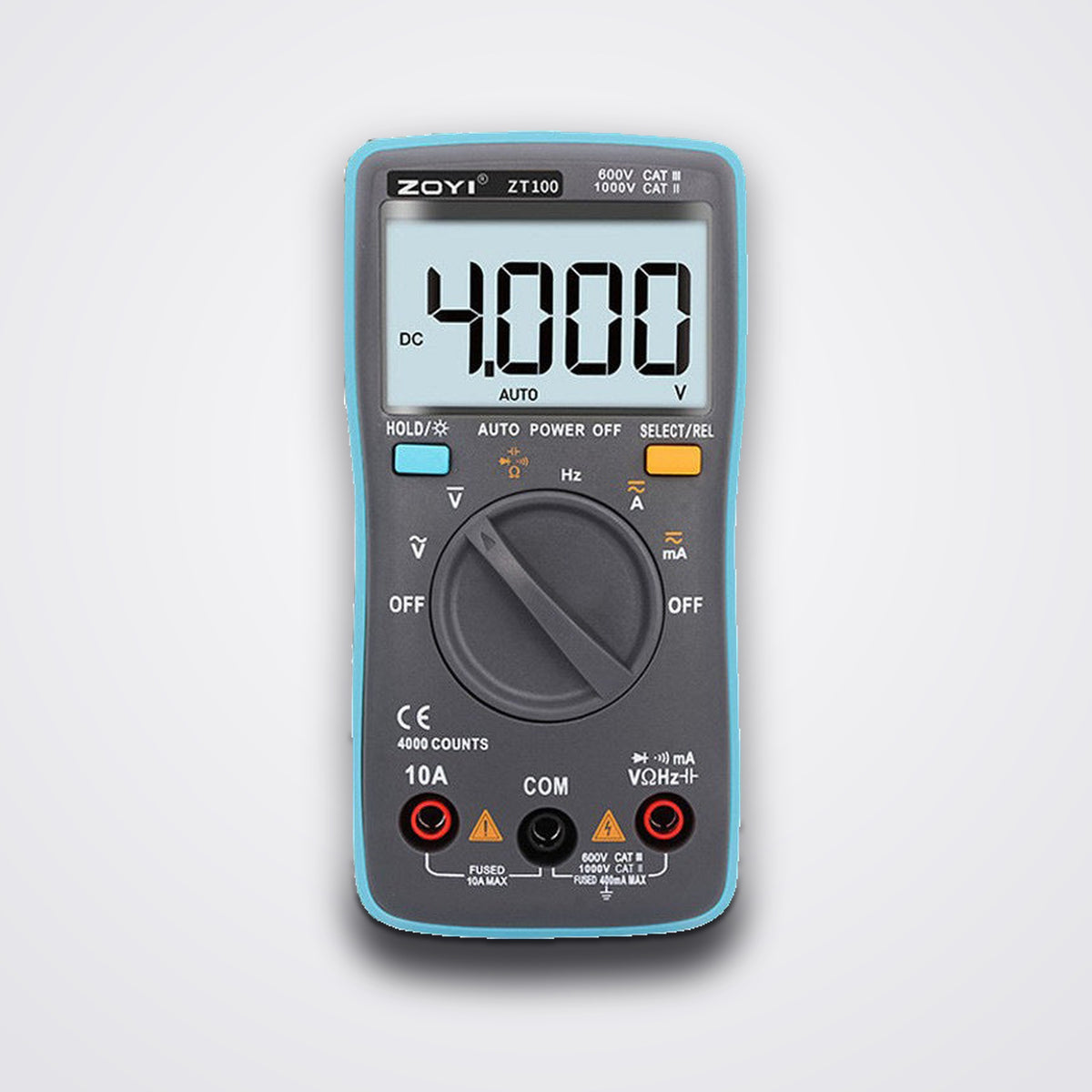 ZOYI ZT100 Digital Multimeter, 4000 Counts