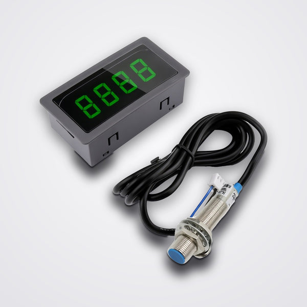 Digital Tachometer RPM Meter with Hall Sensor for Motorcycle & Lawnmower, 4-Digit LED