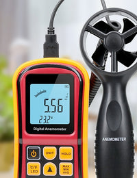 GM8901 anemometer display and vane close-up