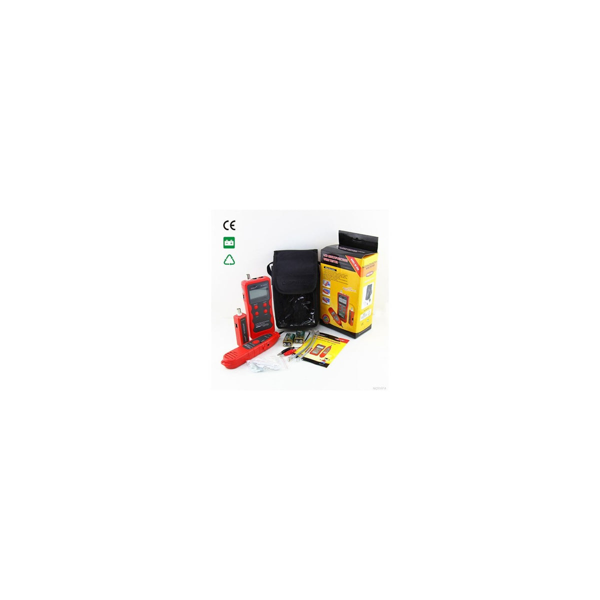 NOYAFA NF-838 LCD multifunction cable tester red kit yellow box English UI