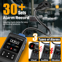 FNIRSI GD-02 – visual, audible and vibration alarms with alarm record