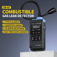 FNIRSI GD-02 combustible gas leak detector with flexible gooseneck probe
