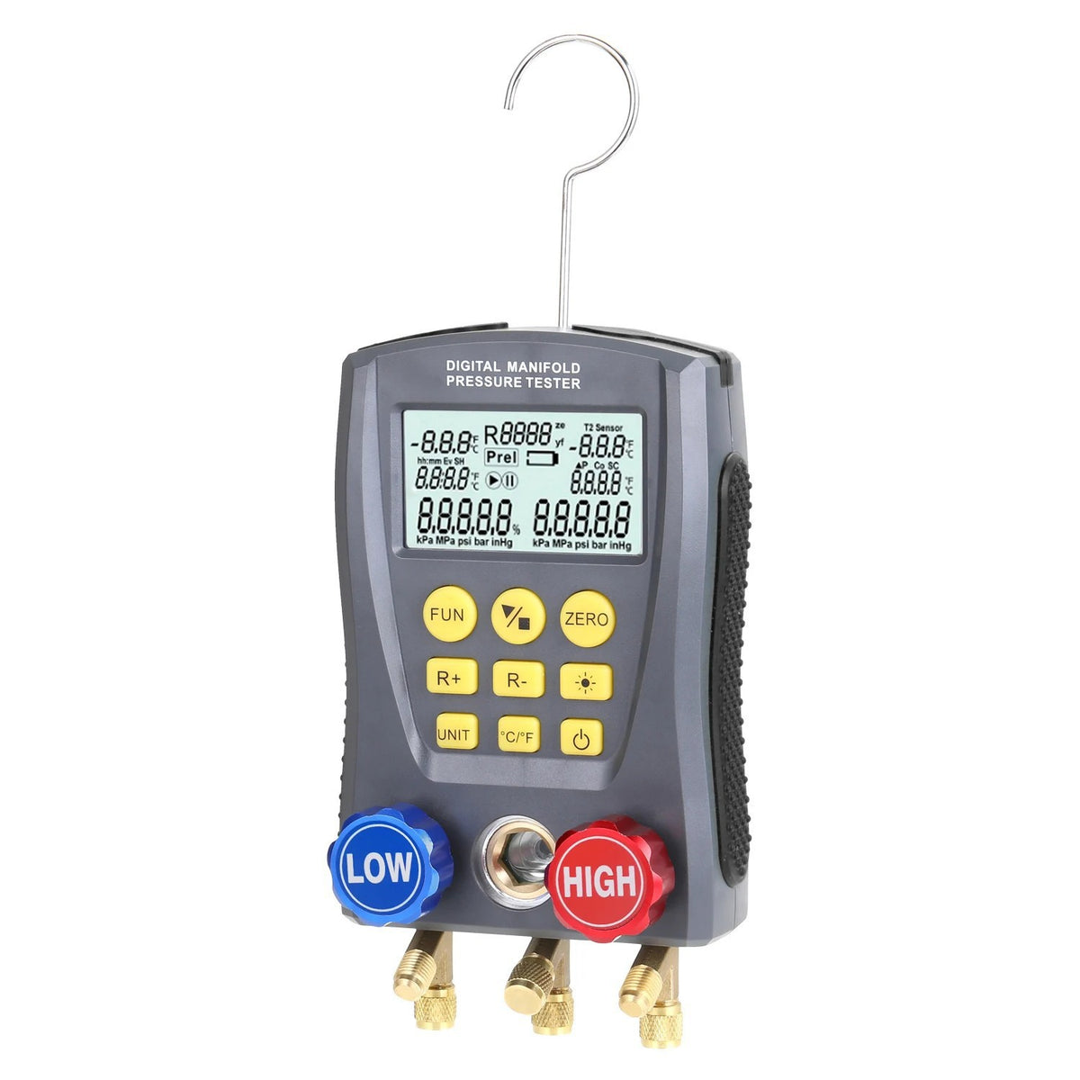 DY517 Digital Refrigerant Manifold Gauge, 89 Built-in Refrigerants