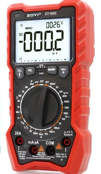 ZOYI ZT-980 red digital multimeter view 2
