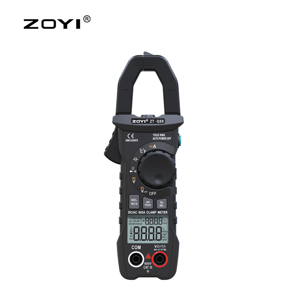 ZOYI ZT-QS9 True-RMS clamp meter — front kit view