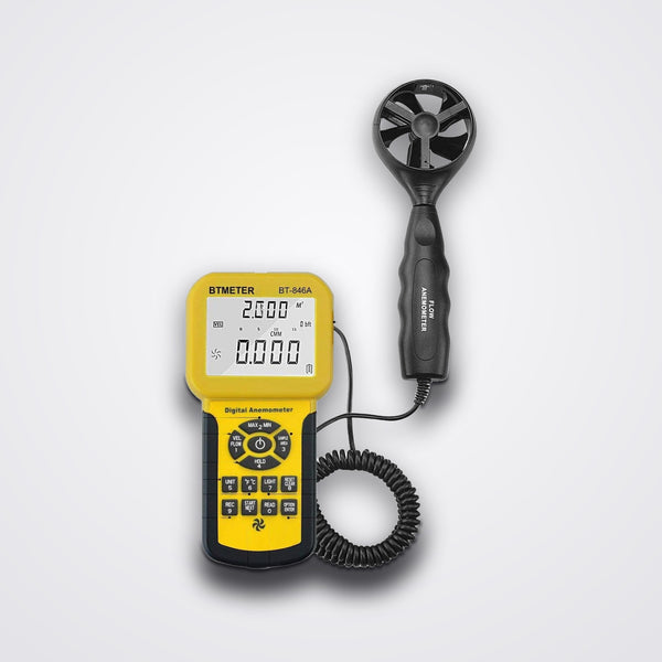 BT-846A Digital Vane Anemometer, Handheld Wind Speed Anemometer & Air Velocity Meter, 0.3–45 m/s