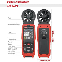 TASI TA642A Digital Anemometer Wind Speed Meter — view 2