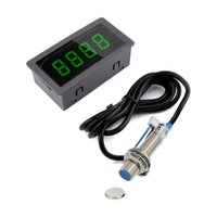 Digital Tachometer RPM Meter with Hall Sensor (Green)