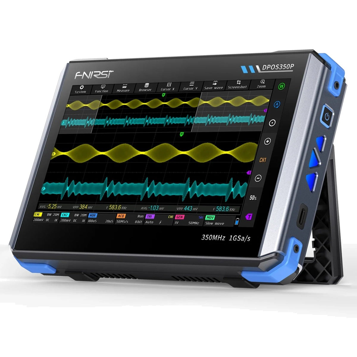 DPOS350P 350MHz Dual Channel Oscilloscope, 4-in-1 Tablet, 1GSa/s