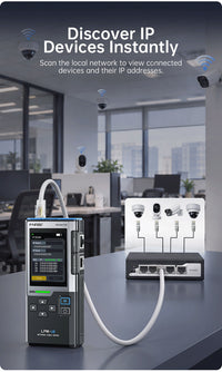 FNIRSI LPM-10C network cable tester with PING and IP scan