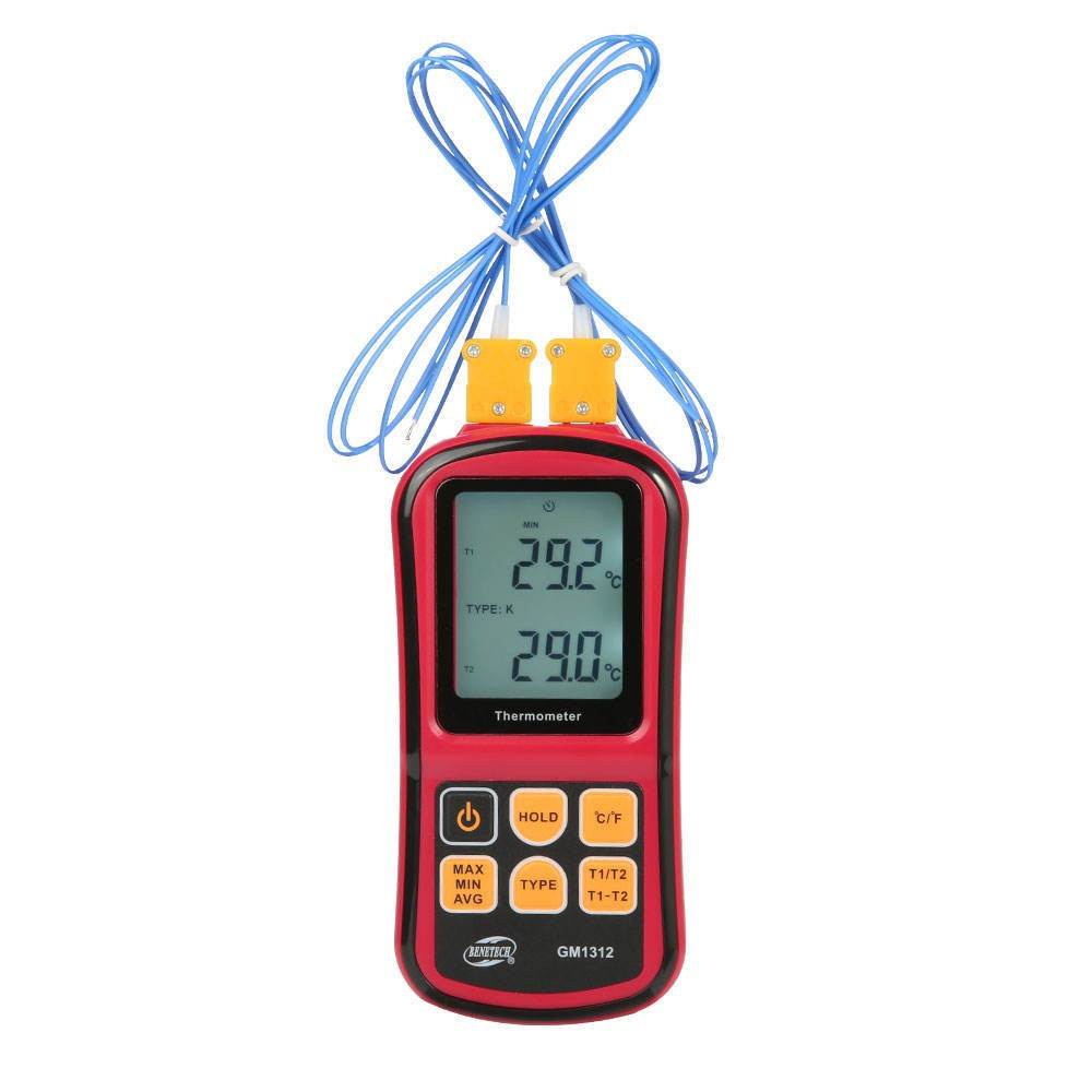 BENETECH GM1312 dual channel thermocouple thermometer clean EN 1