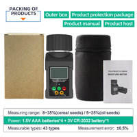 Grain moisture meter with screw-cup and blue LCD
