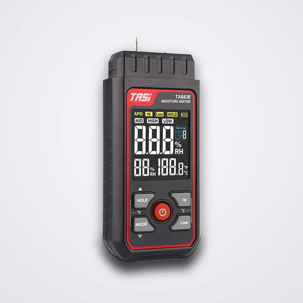 TASI TA661B Pin Wood Moisture Meter for Firewood & Logs, 0-54.8%, 7 Materials, Damp Meter