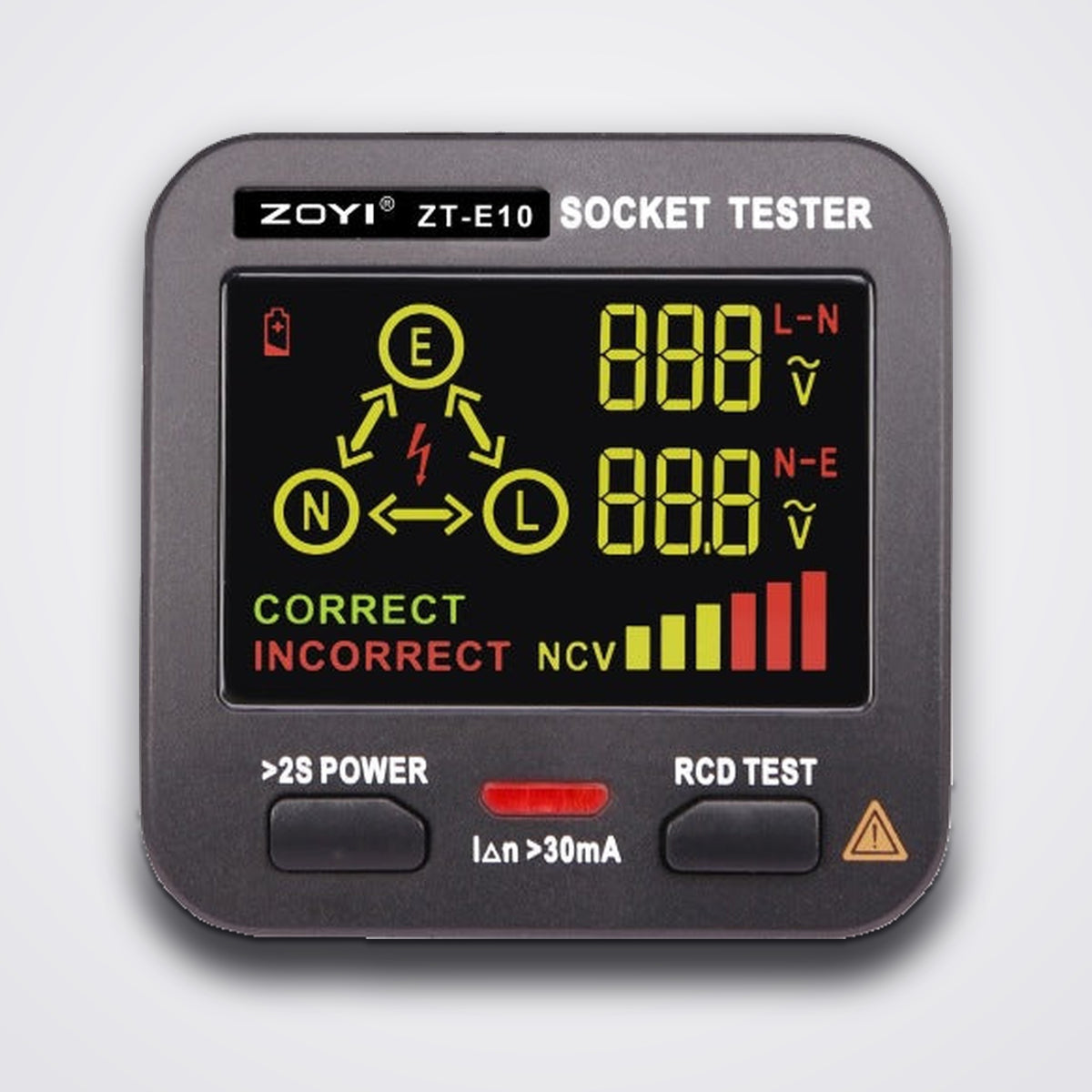 ZOYI ZT-E10 UK Plug Socket Tester, Colour Screen