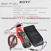 ZOYI ZT-QB4 Clamp Meter, 600V AC/DC, 25mm Jaw