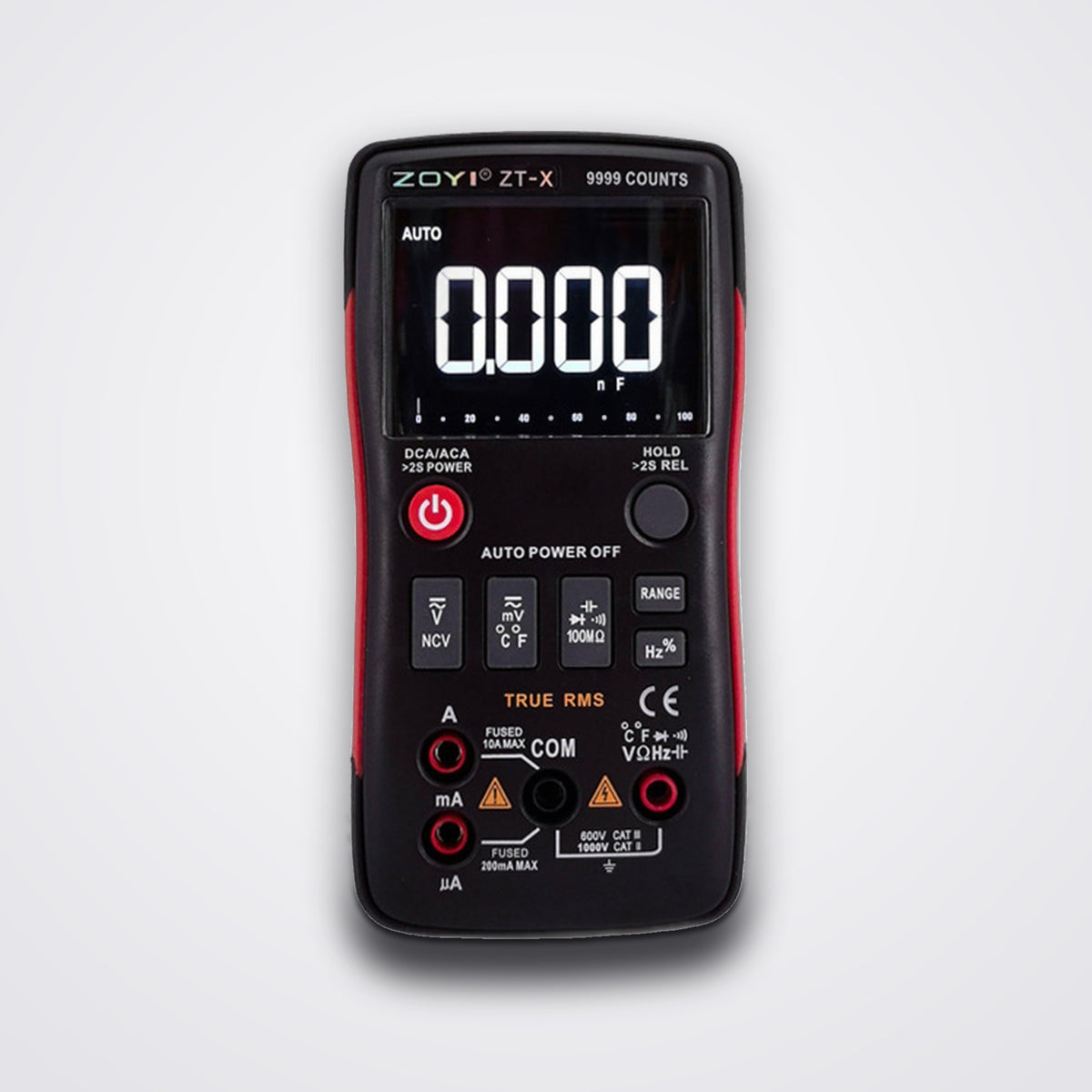ZT-X Digital Multimeter UK, 9999 Count Electrical Tester, Push-Button Voltmeter